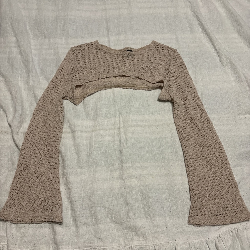 SHEIN Tan Knit Cropped Top